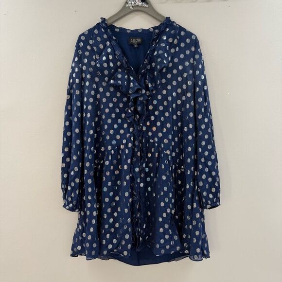 SALONI Navy Dot Tilly Ruffle Dress 💖 - Picture 5 of 9
